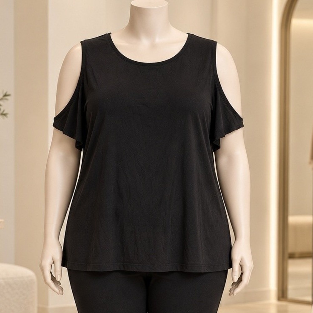 Lane Bryant Womens Tank Top Black Cotton Blend Stretch Plus Size 22/24